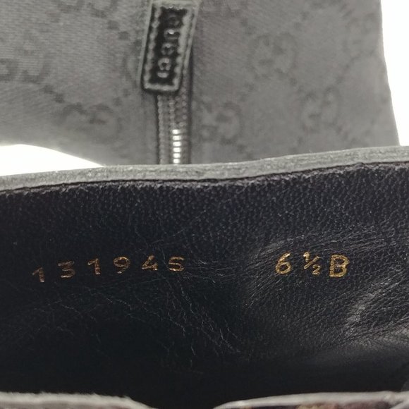 Gucci GG Canvas Monogram Black Ankle Booties D Ring Stiletto Pointed Toe… - Picture 8 of 12